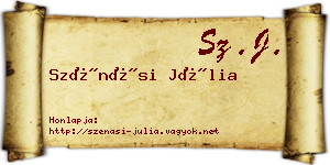 Szénási Júlia névjegykártya
